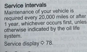 Serviceintervall för din Ford Focus: underhåll krävs var 3200 mil eller efter 1 år. Service display visar 78.