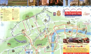 Mapa Londynu z zaznaczonymi trasami wycieczek, idealna do odkrywania fajne miejsca w Londynie.