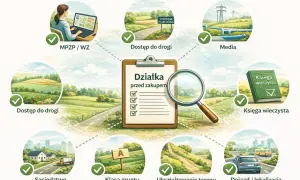 Działka inwestycyjna co to znaczy? Sprawdź MPZP, dostęp do drogi, media, księgę wieczystą, sąsiedztwo, klasę gruntu, ukształtowanie terenu i dojazd.