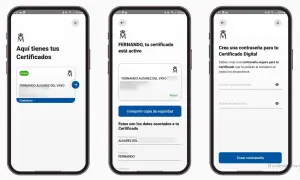 Pasos para como pasar el certificado digital de un móvil a otro: ver certificados, compartir copia de seguridad y crear contraseña.