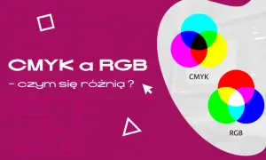 CMYK a RGB: porównanie modeli kolorów. Na ekranie komputera widać schematy barw CMYK i RGB, ilustrujące ich różnice.