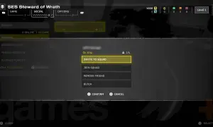 Menu Helldivers 2 z opcją zaproszenia do drużyny, kluczowe dla rozgrywki crossplay.