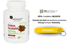 Suplement diety Aliness z pokrzywą indyjską (Coleus forskohlii) 400mg. 100 kapsułek vege. Odkryj korzyści foskoliny!