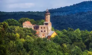 Ruiny zamku w Górach Stołowych, malowniczo ukryte wśród zieleni. To właśnie Zagórze Śląskie, miejsce pełne historii i piękna.