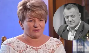 Bogusia z "Rolnik szuka żony" w ciąży? Uśmiechnięta kobieta i poważny mężczyzna w okręgu.