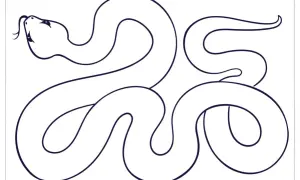 Serpiente para colorear, ideal para actividades de dibujo para niños. ¡Deja volar la imaginación y crea una serpiente multicolor!