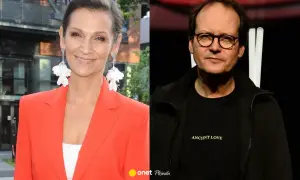 Olga Bończyk z mężem, aktorem i reżyserem, w stylizacjach podkreślających ich osobowości.