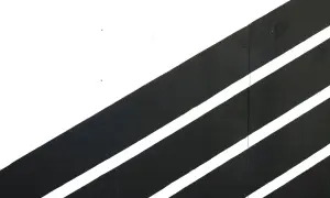 Líneas diagonales negras y blancas que evocan un pensamiento polarizado, sin matices intermedios.