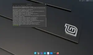 Terminal w Linux Mint Mate pokazuje proces aktualizacji pakietów.