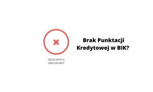 Czerwony znak "x" w kółku i tekst "Brak punktacji kredytowej w BIK?". Czy to oznacza problem z kredytem bez historii kredytowej?