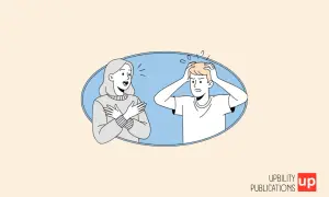 Una donna parla animatamente, mentre un uomo si tiene la testa, perche non so che dire.
