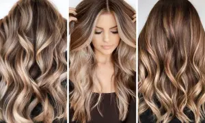 Capelli con sfumature calde e luminose, perfetti per i colori autunnali. Un mix di castano e biondo dorato che dona profondità e movimento.