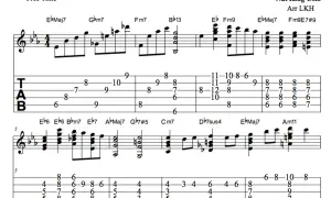 Nuty i tabulatura gitarowa do piosenki "The Christmas Song" Nat King Cole'a.