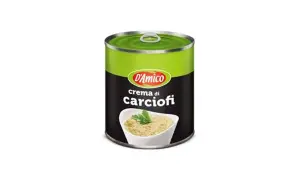 Lattina di crema di carciofi D'Amico. Ideale per antipasti, crostini o come condimento per primi piatti. Scopri come usarla!