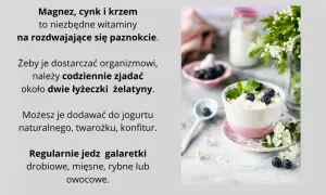 Magnez, cynk i krzem to kluczowe witaminy na rozdwajające się paznokcie. Jedz żelatynę, by je wzmocnić.