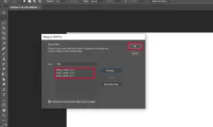 Finestra "Merge to HDR Pro" in Photoshop, pronta per unire tre file .hdr per creare un'immagine con gamma dinamica estesa.