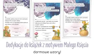 Dedykacja do książki na ślub z Małym Księciem. Wzory z cytatami i ilustracjami.