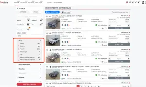 Sökresultat för bilar. Välj bränsletyp, t.ex. "Petrol" (bensin), för att hitta din nästa bil.