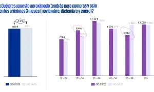 Gráfico muestra presupuesto para compras y ocio por grupos de edad, reflejando nuevas tendencias de consumo.