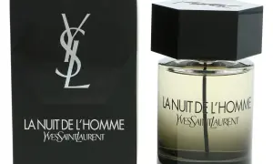 Elegancki flakon i opakowanie perfum La Nuit de l'Homme Yves Saint Laurent. Zapach dla mężczyzny, który ceni nocne przygody.