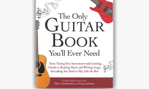 Okładka "The Only Guitar Book You'll Ever Need" – najlepsza książka do nauki gry na gitarze, z gitarą akustyczną i nutami.
