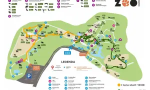 Mapa zoo Gdańsk Karwieńska. Zobacz pawilony lwów, żyraf, małp, ptaków i gadów. Zoo Gdańsk zaprasza!