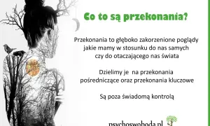 Sylwetka kobiety z drzewami w środku, symbolizująca głęboko zakorzenione przekonania kluczowe.