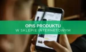 Osoba przegląda opis produktu w sklepie internetowym na smartfonie.