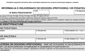 Formularz PIT/O do rozliczenia ulgi termomodernizacyjnej. Przykład wypełnienia danych podatnika i małżonka.