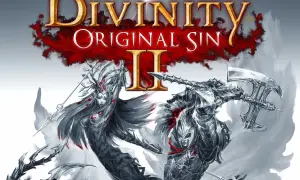 Okładka Divinity Original Sin II. Dwie postacie w zbrojach, jedna z łukiem, druga z toporem, walczą na tle czerwonej mgły. To świetny materiał na poradnik!