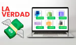 La verdad sobre cómo ganar dinero online: un billete alado y una laptop con ganancias.