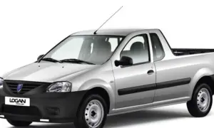 Srebrny Dacia Pickup Logan gotowy do pracy.