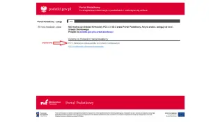 Strzałka wskazuje na wybór deklaracji PCC-3 w Portalu Podatkowym.