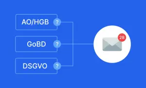Fragen zu AO/HGB, GoBD, DSGVO? Eine revisionssichere E-Mail-Archivierung ist die Antwort auf Ihre Fragen.