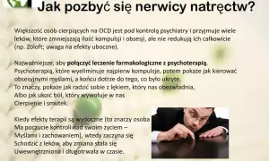 Mężczyzna z OCD, zmagający się z objawami, skupia się na drobiazgu. Leczenie łączy farmakoterapię z psychoterapią.