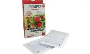 Pułapka na owocówkę jabłkóweczkę, skuteczna i bezpieczna dla sadu. Opakowanie zawiera 2 sztuki.