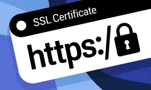 SSL Certificate: https:// z kłódką, symbol bezpieczeństwa strony.