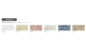 Mortero grout Morver en varios colores: blanco, crema, salmón, pardo, gris y arena.