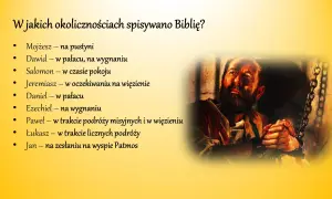 Kto napisał Biblię? Lista autorów i okoliczności: Mojżesz na pustyni, Dawid w pałacu, Salomon w pokoju, Jan na Patmos.