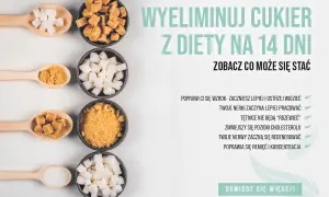 Łyżki i miseczki z różnymi rodzajami cukru. Dowiedz się, jak odstawić cukier i jakie korzyści przyniesie Ci dieta bez cukru na 14 dni.