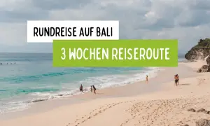 Traumhafte Strände und eine 3-Wochen-Reiseroute für Indonesien. Menschen genießen das Meer und den Sand.