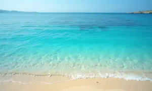 Turkusowe morze i piaszczysta plaża. Czy na Cyprze są rekiny? Woda jest krystalicznie czysta, idealna do kąpieli.