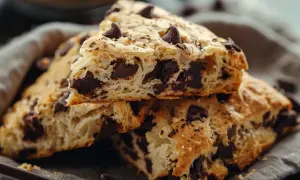 Klassiska scones med chokladbitar, perfekt för en mysig fika.