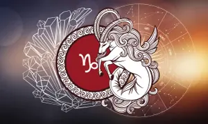 Symbol Koziorożca, który jest znakiem zodiaku dla osób urodzonych 21 grudnia, przedstawiony jako mityczne stworzenie z rybim ogonem i skrzydłami.