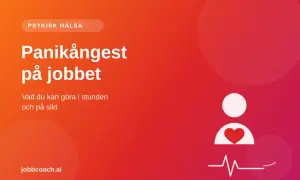 Psykisk hälsa: Panikångest på jobbet. Vad du kan göra i stunden och på sikt. Hjälp finns.