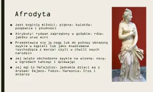 Afrodyta, bogini miłości, przedstawiona jako marmurowa rzeźba.