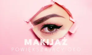Makijaż powiększający oko: subtelna kreska i tusz do rzęs, by podkreślić spojrzenie.