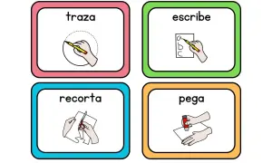 Pictogramas para niños para imprimir: traza, escribe, recorta y pega. Actividades para aprender jugando.