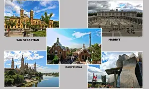 San Sebastian atrakcje: majestatyczny ratusz, Park Güell w Barcelonie, Pałac Królewski w Madrycie, bazylika w Saragossie i Muzeum Guggenheima w Bilbao.
