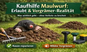 Ein Maulwurf im Garten? Hier erfährst du, was du tun kannst, um ihn sanft zu vergrämen und deinen Rasen zu reparieren.